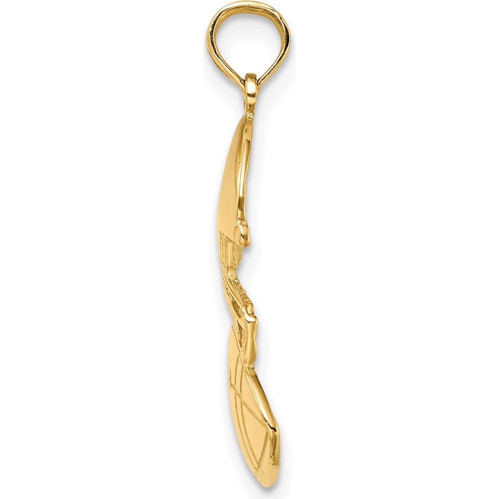14K Yellow Gold Polished Football and Helmet Pendant - Sports Jewelry Design by Oro Pregiato