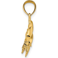 14K Yellow Gold Polished Four Dolphin Pendant with Textured Finish by Oro Pregiato