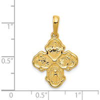 14K Yellow Gold Polished Four-Way Medal Pendant - 28mm Length, 17.75mm Width by Oro Pregiato