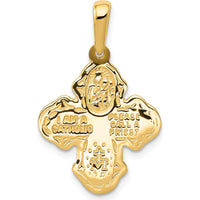 14K Yellow Gold Polished Four-Way Medal Pendant - 28mm Length, 17.75mm Width by Oro Pregiato