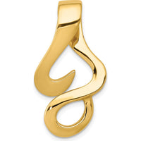 14K Yellow Gold Polished Free-Form Slide Pendant for 10mm Omega Chains by 0
