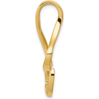 14K Yellow Gold Polished Free-Form Slide Pendant for 10mm Omega Chains by 0