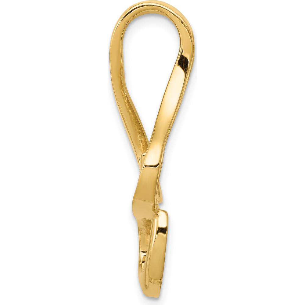14K Yellow Gold Polished Free-Form Slide Pendant for 10mm Omega Chains by 0