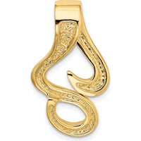 14K Yellow Gold Polished Free-Form Slide Pendant for 10mm Omega Chains by 0