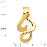 14K Yellow Gold Polished Free-Form Slide Pendant for 10mm Omega Chains by 0