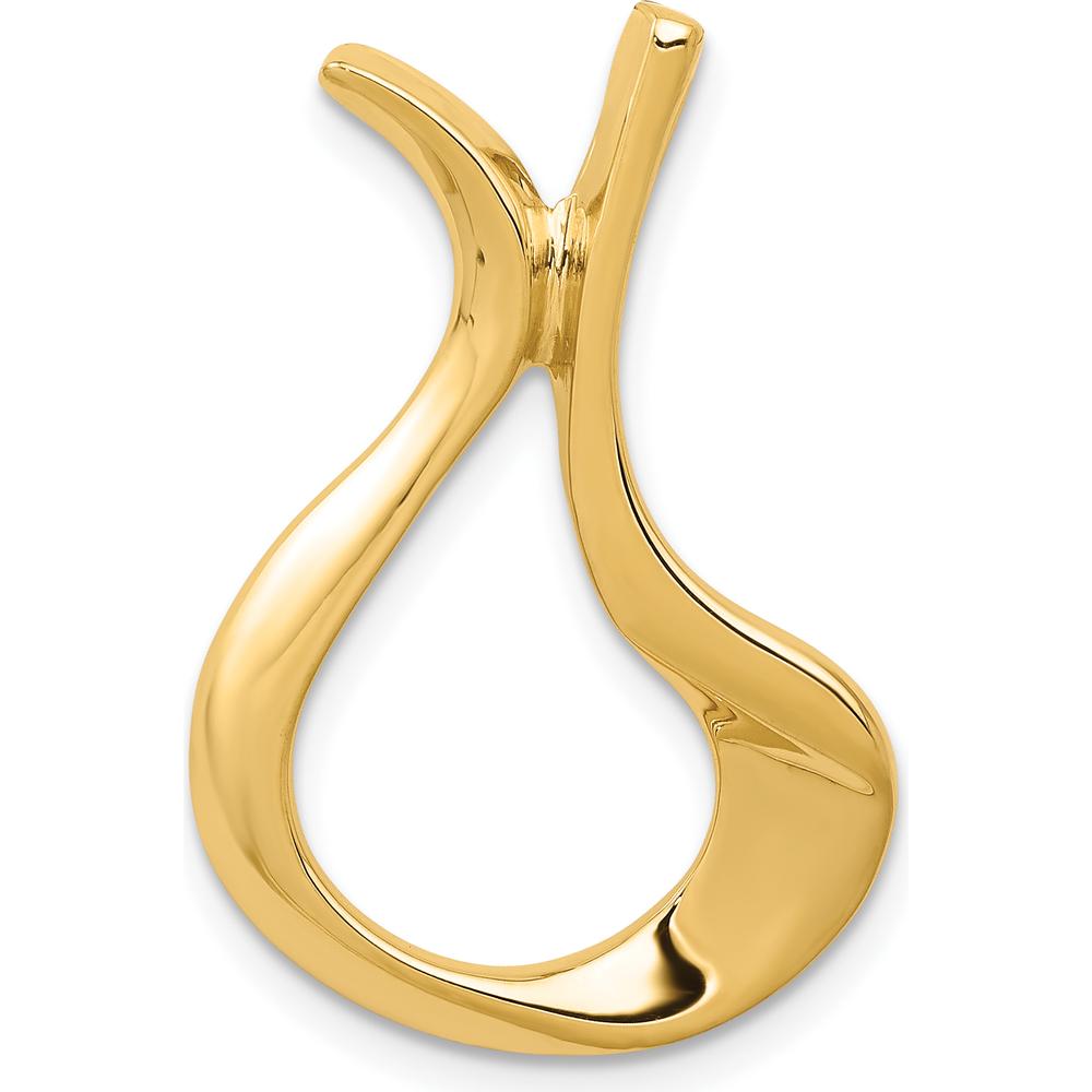 14K Yellow Gold Polished Free Form Slide Pendant for Omega Chains - Fits up to 3mm by 0