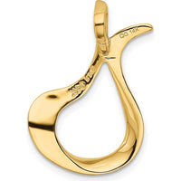 14K Yellow Gold Polished Free Form Slide Pendant for Omega Chains - Fits up to 3mm by 0