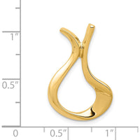 14K Yellow Gold Polished Free Form Slide Pendant for Omega Chains - Fits up to 3mm by 0