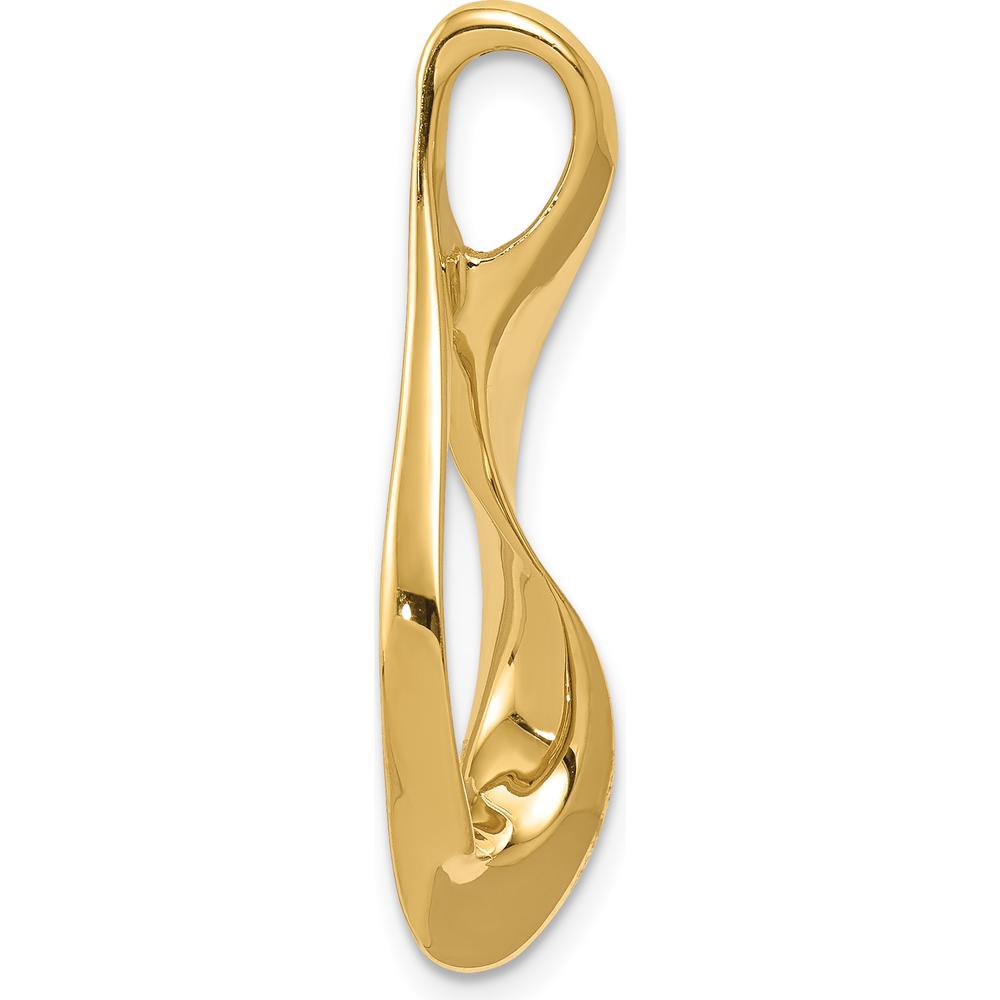 14K Yellow Gold Polished Free Form Slide Pendant for Omega Chains - Fits Up to 6mm by 0