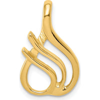 14K Yellow Gold Polished Free Form Slide Pendant for Omega Chains by 0