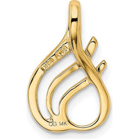 14K Yellow Gold Polished Free Form Slide Pendant for Omega Chains by 0