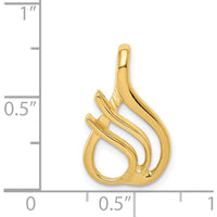 14K Yellow Gold Polished Free Form Slide Pendant for Omega Chains by 0