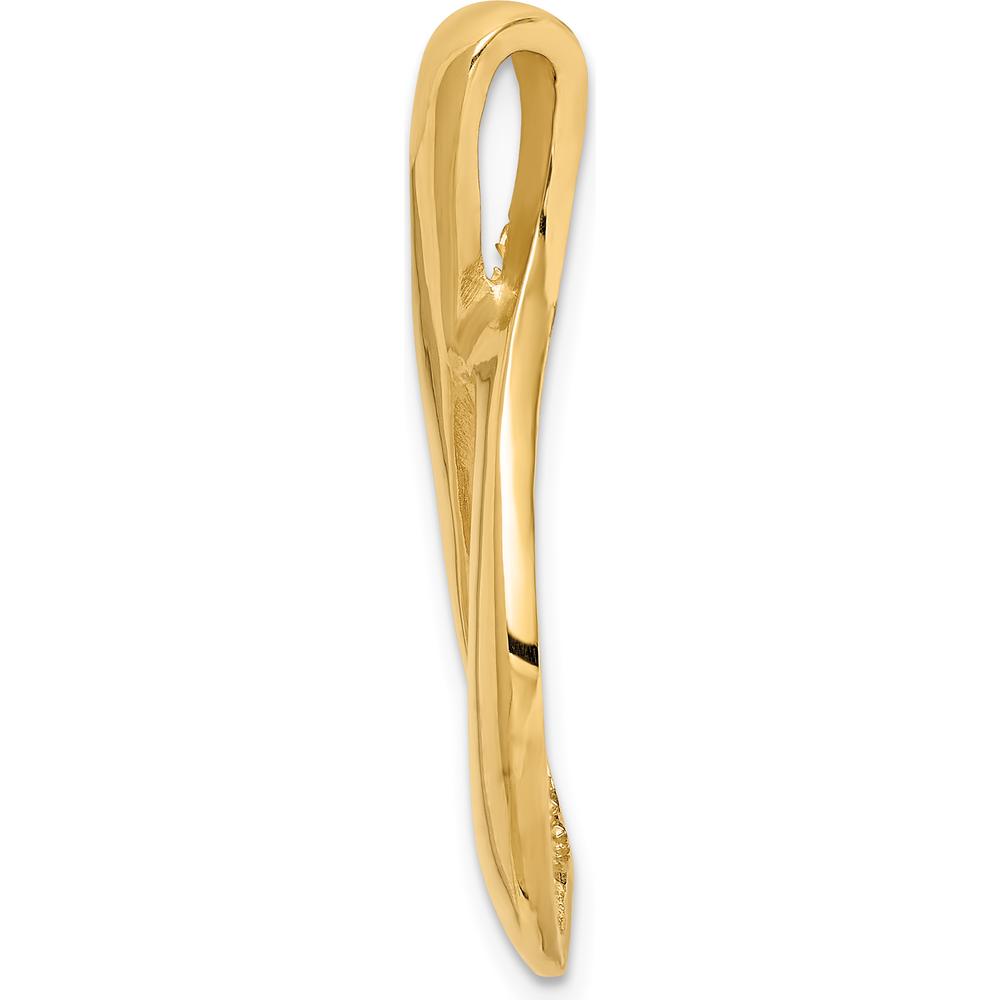 14K Yellow Gold Polished Free-Form Teardrop Slide Pendant for Omega Chains by 0