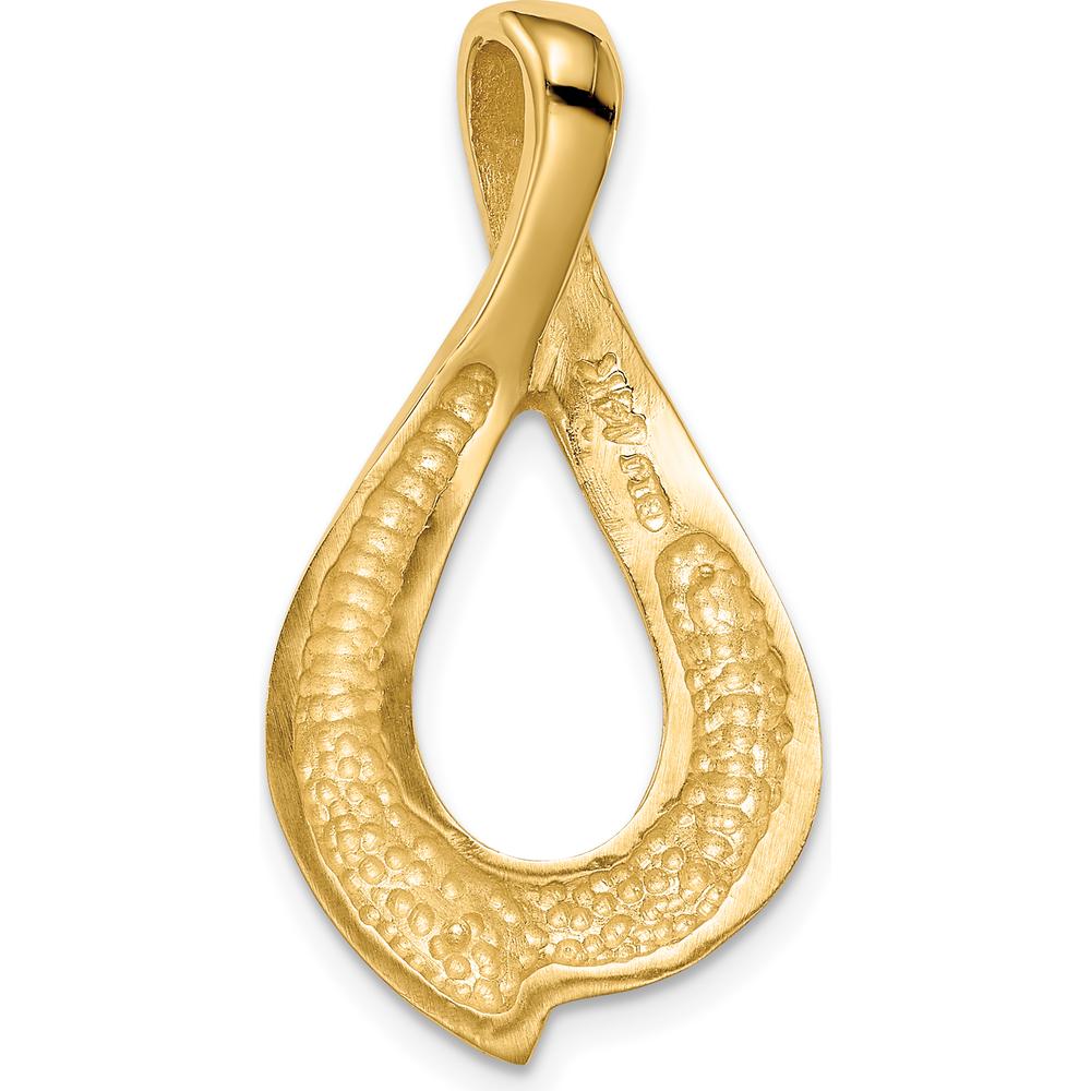 14K Yellow Gold Polished Free-Form Teardrop Slide Pendant for Omega Chains by 0