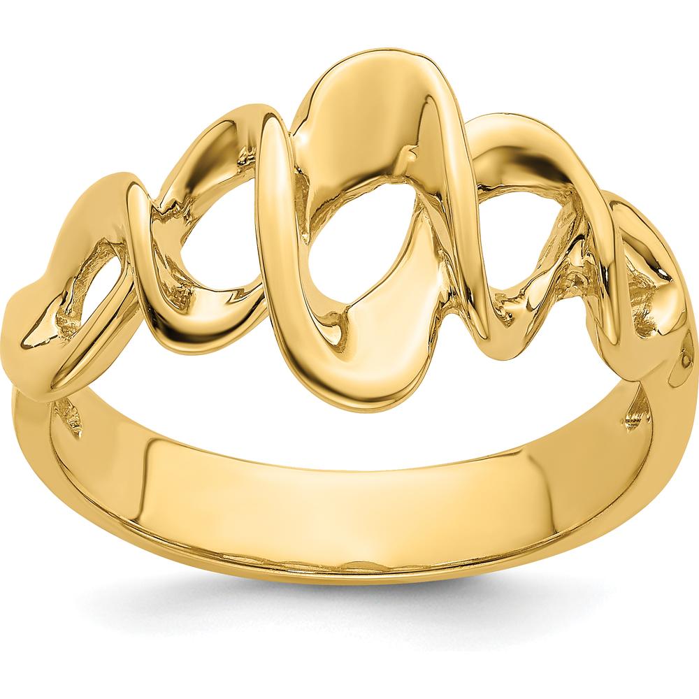 14K Yellow Gold Polished Freeform Domed Fashion Ring by 0