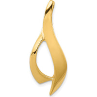 14K Yellow Gold Polished Freeform Slide Pendant for Omega Chains by 0