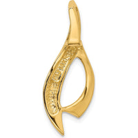 14K Yellow Gold Polished Freeform Slide Pendant for Omega Chains by 0