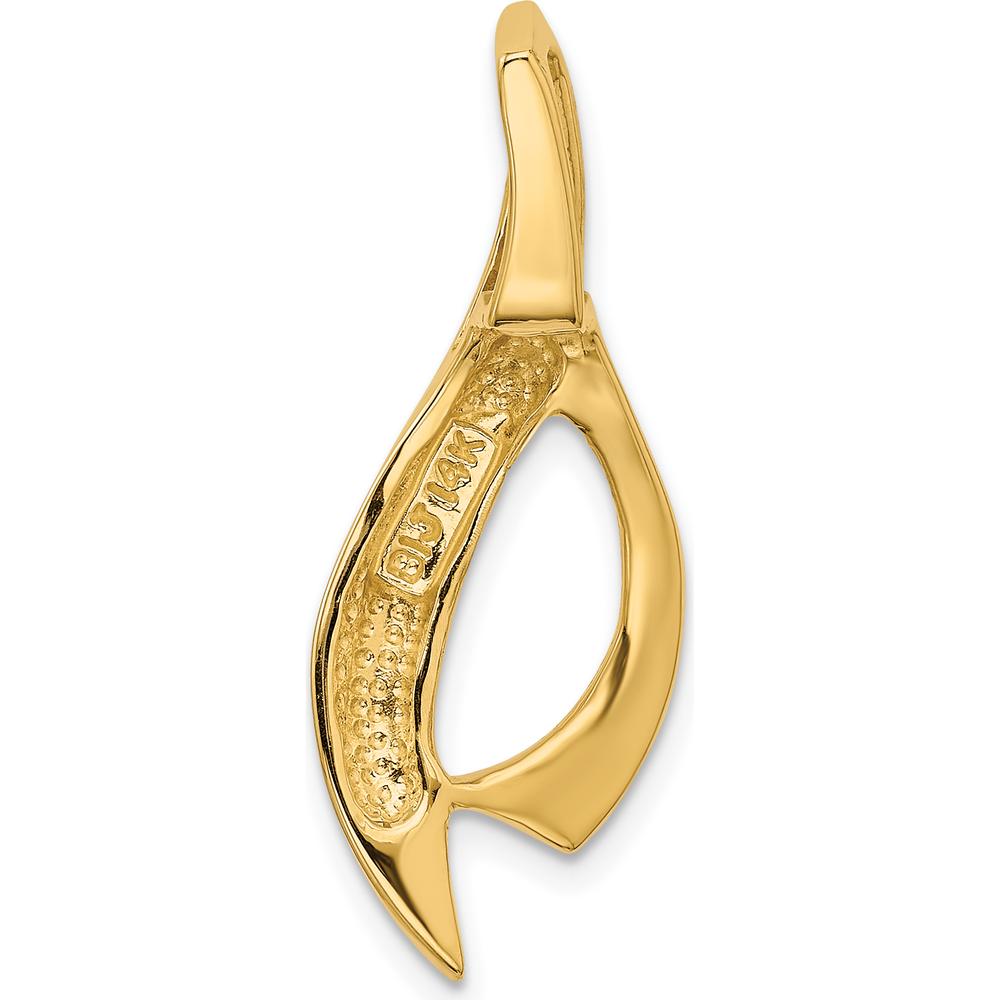 14K Yellow Gold Polished Freeform Slide Pendant for Omega Chains by 0