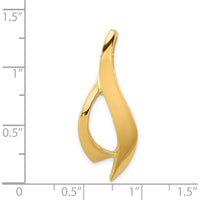 14K Yellow Gold Polished Freeform Slide Pendant for Omega Chains by 0