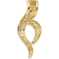 14K Yellow Gold Polished Freeform Slide Pendant for Omega Chains up to 8mm by 0