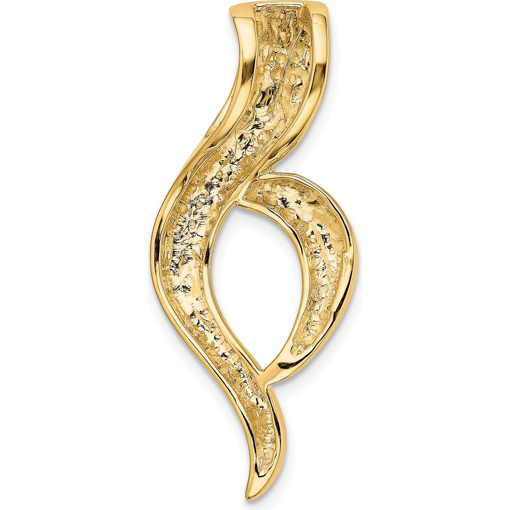 14K Yellow Gold Polished Freeform Slide Pendant for Omega Chains up to 8mm by 0