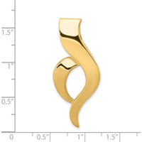 14K Yellow Gold Polished Freeform Slide Pendant for Omega Chains up to 8mm by 0