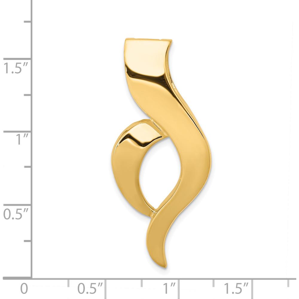 14K Yellow Gold Polished Freeform Slide Pendant for Omega Chains up to 8mm by 0