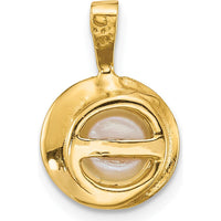14K Yellow Gold Polished Freshwater Cultured Button Pearl Pendant - 6-7mm by Monteluci Fine Jewelry
