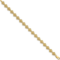 14K Yellow Gold Polished Frog Fancy Chain Bracelet - 7.25" by Oro Pregiato