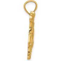 14K Yellow Gold Polished Galloping Horse Pendant - 24mm Length, 29mm Width by Oro Pregiato