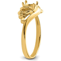 14K Yellow Gold Polished Gemstone Ring Mounting with 0.02 Carat Diamond Accent by Monteluci Fine Jewelry