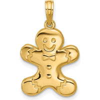 14K Yellow Gold Polished Gingerbread Man Pendant by Oro Pregiato