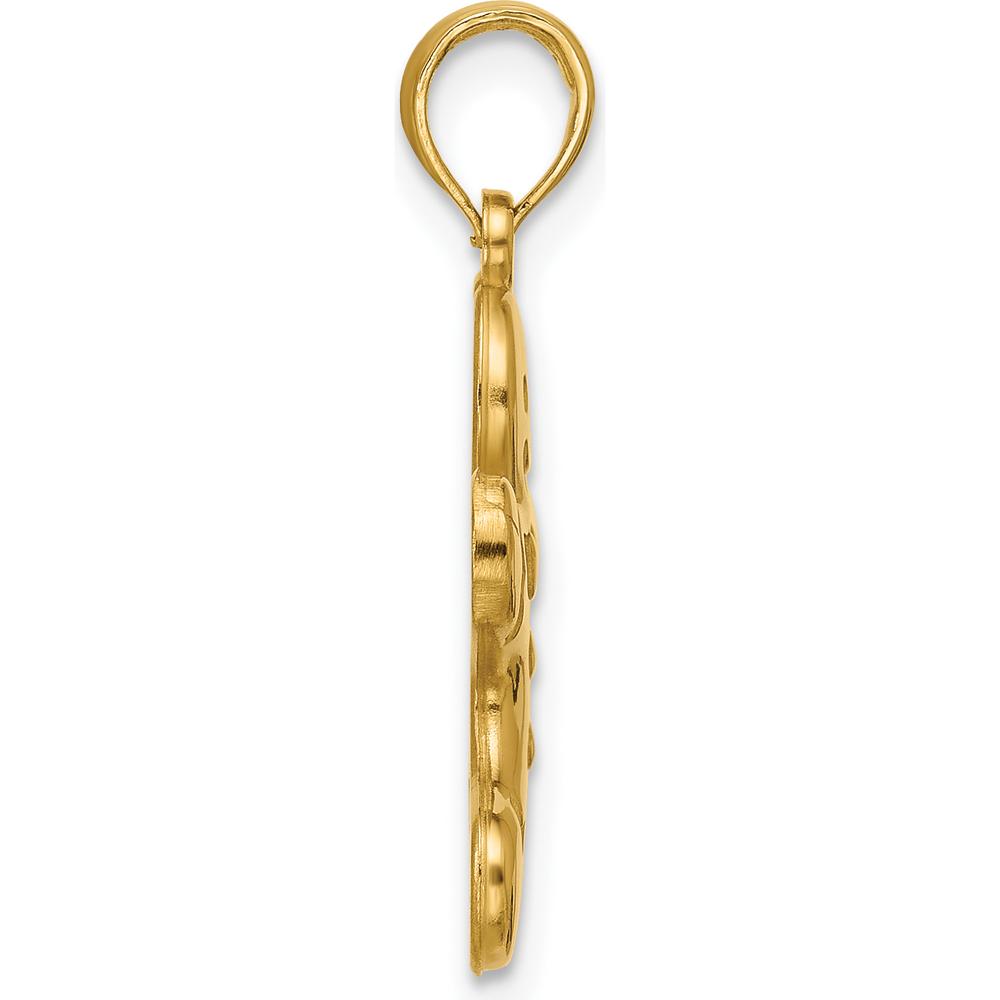 14K Yellow Gold Polished Gingerbread Man Pendant by Oro Pregiato