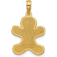 14K Yellow Gold Polished Gingerbread Man Pendant by Oro Pregiato
