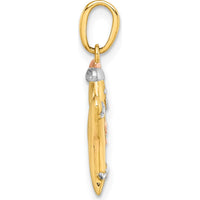 14K Yellow Gold Polished Gingerbread Man Pendant with Rose Plating and Rhodium Accent by Oro Pregiato
