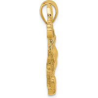 14K Yellow Gold Polished Golf Bag Charm - Sports-Inspired Pendant by Oro Pregiato