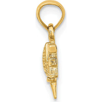 14K Yellow Gold Polished Golf Charm with Textured Design by Oro Pregiato