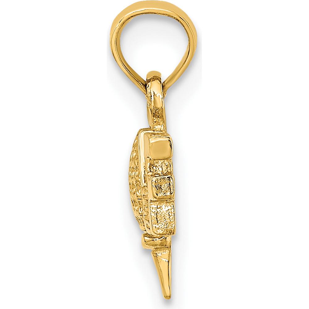 14K Yellow Gold Polished Golf Charm with Textured Design by Oro Pregiato