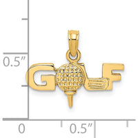 14K Yellow Gold Polished Golf Charm with Textured Design by Oro Pregiato