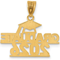 14K Yellow Gold Polished Graduate 2026 Charm with Graduation Cap Detail by Oro Pregiato