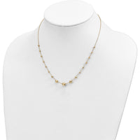 14K Yellow Gold Polished Graduated Facet Beads Necklace - 17" Length by 0