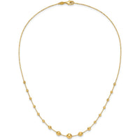 14K Yellow Gold Polished Graduated Facet Beads Necklace - 17" Length by 0