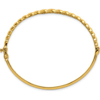 14K Yellow Gold Polished Graduated Oval Hinged Bangle Bracelet by Oro Pregiato