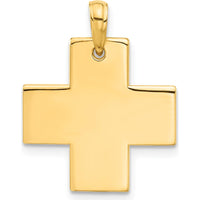 14K Yellow Gold Polished Greek Cross Pendant - 21.8mm Length, 18.1mm Width by Oro Pregiato