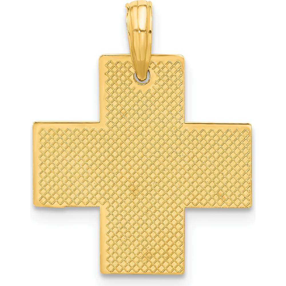 14K Yellow Gold Polished Greek Cross Pendant - 21.8mm Length, 18.1mm Width by Oro Pregiato