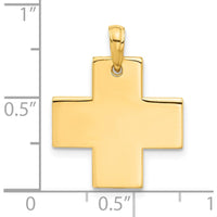 14K Yellow Gold Polished Greek Cross Pendant - 21.8mm Length, 18.1mm Width by Oro Pregiato