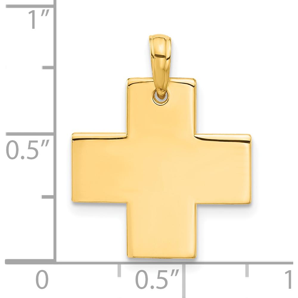 14K Yellow Gold Polished Greek Cross Pendant - 21.8mm Length, 18.1mm Width by Oro Pregiato