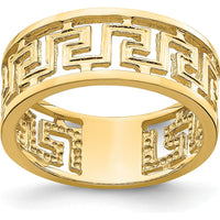 14K Yellow Gold Polished Greek Key Design Band Ring by 0