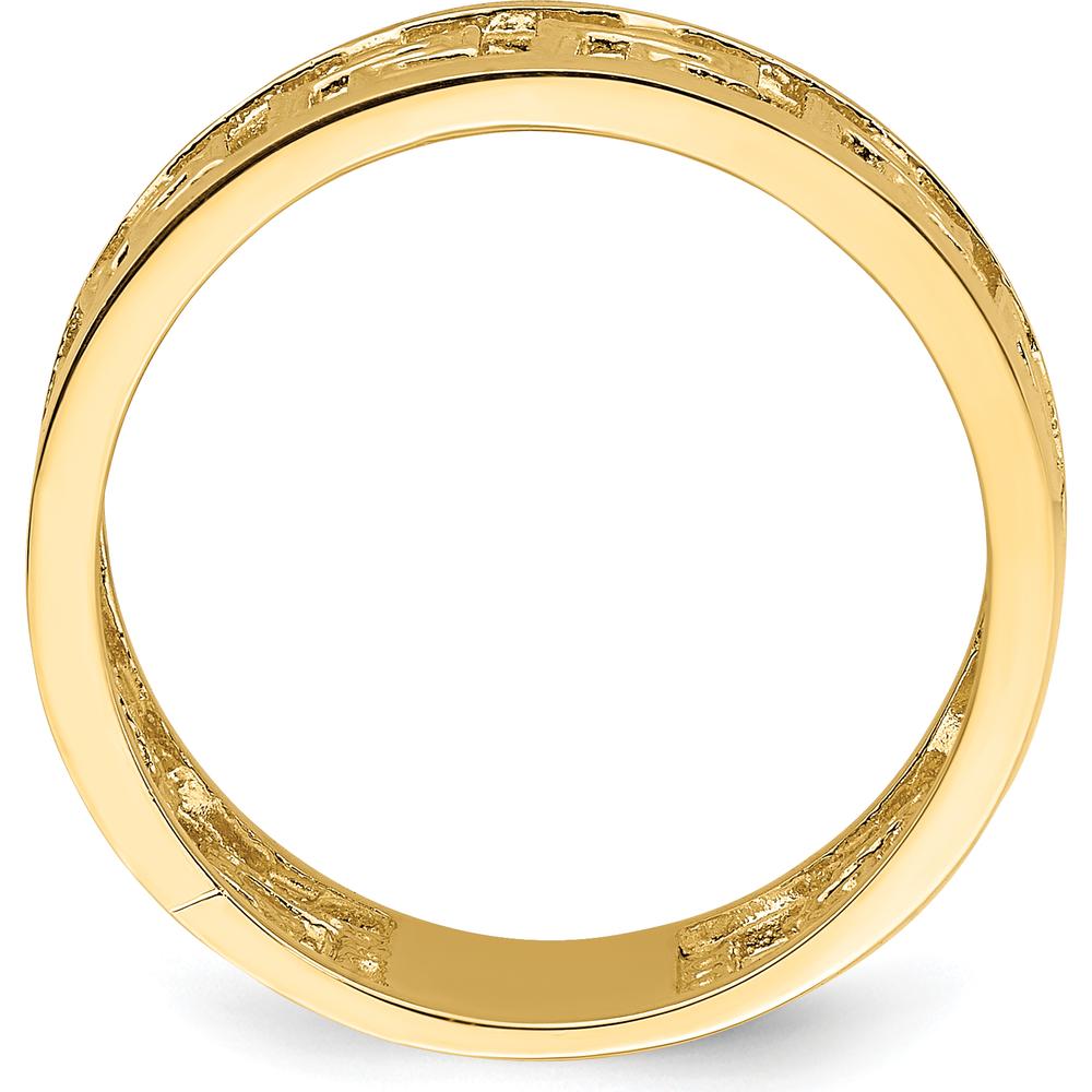 14K Yellow Gold Polished Greek Key Design Band Ring by 0
