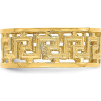 14K Yellow Gold Polished Greek Key Design Band Ring by 0